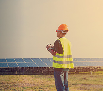 Drone capturing aerial data for energy sector analysis